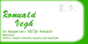 romuald vegh business card